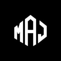 maj-Buchstaben-Logo-Design mit Polygonform. Maj Polygon- und Würfelform-Logo-Design. Maj Sechseck-Vektor-Logo-Vorlage in weißen und schwarzen Farben. maj-monogramm, geschäfts- und immobilienlogo. vektor