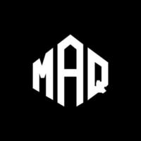 Maq-Brief-Logo-Design mit Polygonform. maq Polygon- und Würfelform-Logo-Design. Maq Sechseck-Vektor-Logo-Vorlage in weißen und schwarzen Farben. maq monogramm, geschäfts- und immobilienlogo. vektor