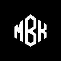 mbk-Brief-Logo-Design mit Polygonform. mbk Polygon- und Würfelform-Logo-Design. mbk Sechseck-Vektor-Logo-Vorlage in weißen und schwarzen Farben. mbk-monogramm, geschäfts- und immobilienlogo. vektor