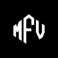 mfv-Brief-Logo-Design mit Polygonform. mfv Polygon- und Würfelform-Logo-Design. mfv Sechseck-Vektor-Logo-Vorlage in weißen und schwarzen Farben. mfv-monogramm, geschäfts- und immobilienlogo. vektor