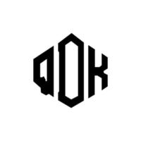 qdk-Buchstaben-Logo-Design mit Polygonform. qdk-Polygon- und Würfelform-Logo-Design. qdk Sechseck-Vektor-Logo-Vorlage in weißen und schwarzen Farben. qdk-monogramm, geschäfts- und immobilienlogo. vektor