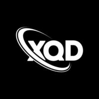 xqd-Logo. xqd Brief. xqd-Buchstaben-Logo-Design. xqd-Logo mit den Initialen, verbunden mit einem Kreis und einem Monogramm-Logo in Großbuchstaben. xqd-typografie für technologie-, geschäfts- und immobilienmarke. vektor
