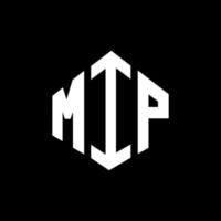 Mip-Brief-Logo-Design mit Polygonform. Mip-Polygon- und Würfelform-Logo-Design. mip Sechseck-Vektor-Logo-Vorlage in weißen und schwarzen Farben. mip-monogramm, geschäfts- und immobilienlogo. vektor