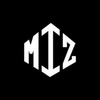 Miz-Brief-Logo-Design mit Polygonform. Miz Polygon- und Würfelform-Logo-Design. Miz Sechseck-Vektor-Logo-Vorlage in weißen und schwarzen Farben. miz monogramm, geschäfts- und immobilienlogo. vektor