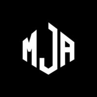 mja-Buchstaben-Logo-Design mit Polygonform. mja Logo-Design in Polygon- und Würfelform. mja Sechseck-Vektor-Logo-Vorlage in weißen und schwarzen Farben. mja-monogramm, geschäfts- und immobilienlogo. vektor