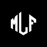 mlf brev logotyp design med polygon form. mlf polygon och kub form logotyp design. mlf hexagon vektor logotyp mall vita och svarta färger. mlf monogram, affärs- och fastighetslogotyp.