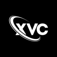 xvc logotyp. xvc bokstav. xvc bokstavslogotypdesign. initialer xvc logotyp länkad med cirkel och versaler monogram logotyp. xvc-typografi för teknik-, affärs- och fastighetsmärke. vektor