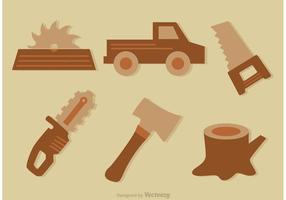 Holzfäller Werkzeug Vektor Icons