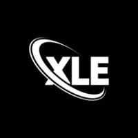 xle-Logo. xle Brief. Xle-Brief-Logo-Design. xle-Logo mit Initialen, verbunden mit einem Kreis und einem Monogramm-Logo in Großbuchstaben. xle-typografie für technologie-, geschäfts- und immobilienmarke. vektor