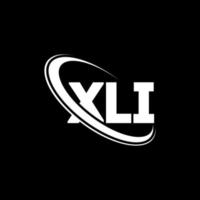 xli-Logo. xli Brief. Xli-Brief-Logo-Design. xli-Logo mit den Initialen, verbunden mit einem Kreis und einem Monogramm-Logo in Großbuchstaben. xli-typografie für technologie-, geschäfts- und immobilienmarke. vektor