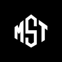 MST-Brief-Logo-Design mit Polygonform. mst Polygon- und Würfelform-Logo-Design. mst Sechseck-Vektor-Logo-Vorlage in weißen und schwarzen Farben. mst-monogramm, geschäfts- und immobilienlogo. vektor