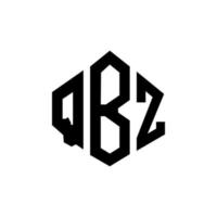 qbz bokstavslogotypdesign med polygonform. qbz polygon och kubform logotypdesign. qbz hexagon vektor logotyp mall vita och svarta färger. qbz monogram, affärs- och fastighetslogotyp.
