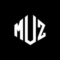 muz brev logotyp design med polygon form. muz polygon och kubform logotypdesign. muz hexagon vektor logotyp mall vita och svarta färger. muz monogram, affärs- och fastighetslogotyp.