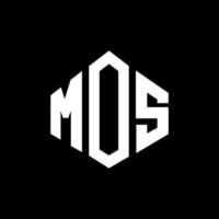 mos-Brief-Logo-Design mit Polygonform. Mos-Polygon- und Würfelform-Logo-Design. Mos Sechseck-Vektor-Logo-Vorlage in weißen und schwarzen Farben. mos-monogramm, geschäfts- und immobilienlogo. vektor