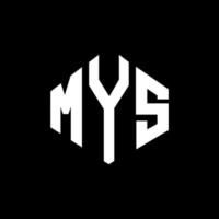 Mys-Brief-Logo-Design mit Polygonform. mys Polygon- und Würfelform-Logo-Design. Mys Sechseck-Vektor-Logo-Vorlage in weißen und schwarzen Farben. mys monogramm, geschäfts- und immobilienlogo. vektor