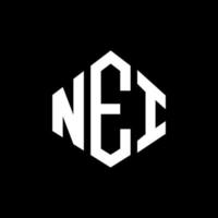 nei-Buchstaben-Logo-Design mit Polygonform. nei-Polygon- und Würfelform-Logo-Design. nei Sechseck-Vektor-Logo-Vorlage in weißen und schwarzen Farben. nei-monogramm, geschäfts- und immobilienlogo. vektor