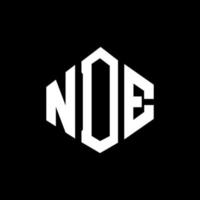 nde-Buchstaben-Logo-Design mit Polygonform. Logo-Design in Polygon- und Würfelform. nde Sechseck-Vektor-Logo-Vorlage in weißen und schwarzen Farben. nde-monogramm, geschäfts- und immobilienlogo. vektor