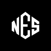 nes-Buchstaben-Logo-Design mit Polygonform. nes Polygon- und Würfelform-Logo-Design. nes Sechseck-Vektor-Logo-Vorlage in weißen und schwarzen Farben. nes monogramm, geschäfts- und immobilienlogo. vektor