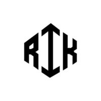rik-Buchstaben-Logo-Design mit Polygonform. rik polygon und würfelform logo design. rik Sechseck-Vektor-Logo-Vorlage in weißen und schwarzen Farben. rik-monogramm, geschäfts- und immobilienlogo. vektor