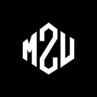 mzu-Buchstaben-Logo-Design mit Polygonform. mzu Logo-Design in Polygon- und Würfelform. mzu Sechseck-Vektor-Logo-Vorlage in weißen und schwarzen Farben. mzu-Monogramm, Geschäfts- und Immobilienlogo. vektor