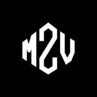 mzv-Buchstaben-Logo-Design mit Polygonform. Mzv Polygon- und Würfelform-Logo-Design. mzv Sechseck-Vektor-Logo-Vorlage in weißen und schwarzen Farben. mzv-monogramm, geschäfts- und immobilienlogo. vektor