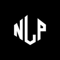 nlp bokstavslogotypdesign med polygonform. nlp polygon och kubform logotypdesign. nlp hexagon vektor logotyp mall vita och svarta färger. nlp-monogram, affärs- och fastighetslogotyp.