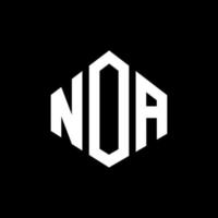 noa letter logotyp design med polygon form. noa polygon och kubform logotypdesign. noa hexagon vektor logotyp mall vita och svarta färger. noa monogram, affärs- och fastighetslogotyp.