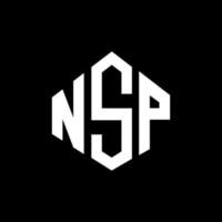 nsp-Buchstaben-Logo-Design mit Polygonform. nsp Logo-Design in Polygon- und Würfelform. nsp Sechseck-Vektor-Logo-Vorlage in weißen und schwarzen Farben. nsp-monogramm, geschäfts- und immobilienlogo. vektor