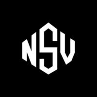 nsv-Buchstaben-Logo-Design mit Polygonform. nsv Polygon- und Würfelform-Logo-Design. nsv Hexagon-Vektor-Logo-Vorlage in weißen und schwarzen Farben. nsv-monogramm, geschäfts- und immobilienlogo. vektor
