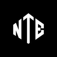 nte-Brief-Logo-Design mit Polygonform. nte Polygon- und Würfelform-Logo-Design. nte Sechseck-Vektor-Logo-Vorlage in weißen und schwarzen Farben. nte-Monogramm, Geschäfts- und Immobilienlogo. vektor