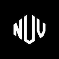 nuv-Buchstaben-Logo-Design mit Polygonform. Nuv-Polygon- und Würfelform-Logo-Design. Nuv Sechseck-Vektor-Logo-Vorlage in weißen und schwarzen Farben. nuv-monogramm, geschäfts- und immobilienlogo. vektor