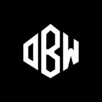 obw bokstavslogotypdesign med polygonform. obw polygon och kub form logotyp design. obw hexagon vektor logotyp mall vita och svarta färger. obw monogram, affärs- och fastighetslogotyp.