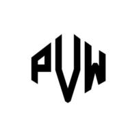 PVW-Brief-Logo-Design mit Polygonform. PVW Polygon- und Würfelform-Logo-Design. PVW-Sechseck-Vektor-Logo-Vorlage in weißen und schwarzen Farben. PVW-Monogramm, Geschäfts- und Immobilienlogo. vektor