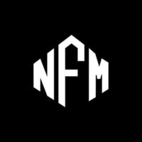 nfm-Brief-Logo-Design mit Polygonform. nfm Polygon- und Würfelform-Logo-Design. nfm Sechseck-Vektor-Logo-Vorlage in weißen und schwarzen Farben. nfm-Monogramm, Geschäfts- und Immobilienlogo. vektor