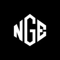 nge bokstavslogotypdesign med polygonform. nge polygon och kubformad logotypdesign. nge hexagon vektor logotyp mall vita och svarta färger. nge monogram, affärs- och fastighetslogotyp.