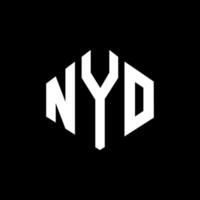 Nyo-Brief-Logo-Design mit Polygonform. nyo-polygon- und würfelform-logo-design. nyo Sechseck-Vektor-Logo-Vorlage in weißen und schwarzen Farben. nyo-monogramm, geschäfts- und immobilienlogo. vektor