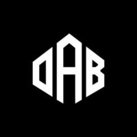 oab bokstavslogotypdesign med polygonform. oab polygon och kubform logotypdesign. oab hexagon vektor logotyp mall vita och svarta färger. oab monogram, affärs- och fastighetslogotyp.