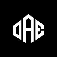 oae bokstavslogotypdesign med polygonform. oae polygon och kubform logotypdesign. oae hexagon vektor logotyp mall vita och svarta färger. oae monogram, affärs- och fastighetslogotyp.