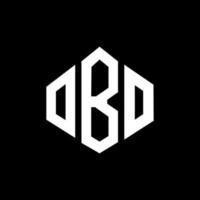 obo brev logotyp design med polygon form. obo polygon och kub form logotyp design. obo hexagon vektor logotyp mall vita och svarta färger. obo monogram, affärs- och fastighetslogotyp.