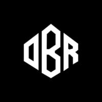 obr brev logotyp design med polygon form. obr polygon och kub form logotyp design. obr hexagon vektor logotyp mall vita och svarta färger. obr monogram, affärs- och fastighetslogotyp.