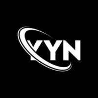 yyn logotyp. yyn bokstav. yyn bokstavslogotypdesign. initialer yyn logotyp länkad med cirkel och versaler monogram logotyp. yyn typografi för teknik, företag och fastighetsmärke. vektor