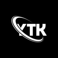 ytk-Logo. ytk-Brief. ytk-Buchstaben-Logo-Design. Initialen Ytk-Logo verbunden mit Kreis und Monogramm-Logo in Großbuchstaben. ytk-typografie für technologie-, geschäfts- und immobilienmarke. vektor