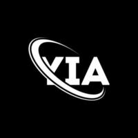 yia logotyp. yia brev. yia letter logotyp design. initialer yia logotyp länkad med cirkel och versaler monogram logotyp. yia typografi för teknik, företag och fastighetsmärke. vektor