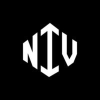 niv-Buchstaben-Logo-Design mit Polygonform. niv Polygon- und Würfelform-Logo-Design. niv Sechseck-Vektor-Logo-Vorlage in weißen und schwarzen Farben. niv-monogramm, geschäfts- und immobilienlogo. vektor