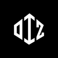 OIZ-Brief-Logo-Design mit Polygonform. Oiz Polygon- und Würfelform-Logo-Design. oiz Sechseck-Vektor-Logo-Vorlage in weißen und schwarzen Farben. oiz-monogramm, geschäfts- und immobilienlogo. vektor
