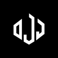 Ojj-Brief-Logo-Design mit Polygonform. ojj Polygon- und Würfelform-Logo-Design. ABl. Sechseck-Vektor-Logo-Vorlage in weißen und schwarzen Farben. ojj-monogramm, geschäfts- und immobilienlogo. vektor