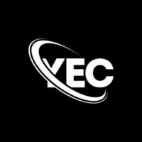 yec logotyp. ja brev. yec brev logotyp design. initialer yec logotyp länkad med cirkel och versaler monogram logotyp. yec typografi för teknik, företag och fastighetsmärke. vektor