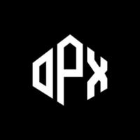 opx bokstavslogotypdesign med polygonform. opx polygon och kubform logotypdesign. opx hexagon vektor logotyp mall vita och svarta färger. opx monogram, affärs- och fastighetslogotyp.