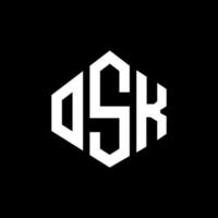 osk-Buchstaben-Logo-Design mit Polygonform. osk Polygon- und Würfelform-Logo-Design. osk Sechseck-Vektor-Logo-Vorlage in weißen und schwarzen Farben. osk-monogramm, geschäfts- und immobilienlogo. vektor