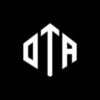 Ota-Buchstaben-Logo-Design mit Polygonform. Ota-Polygon- und Würfelform-Logo-Design. ota Sechseck-Vektor-Logo-Vorlage in weißen und schwarzen Farben. ota-monogramm, geschäfts- und immobilienlogo. vektor